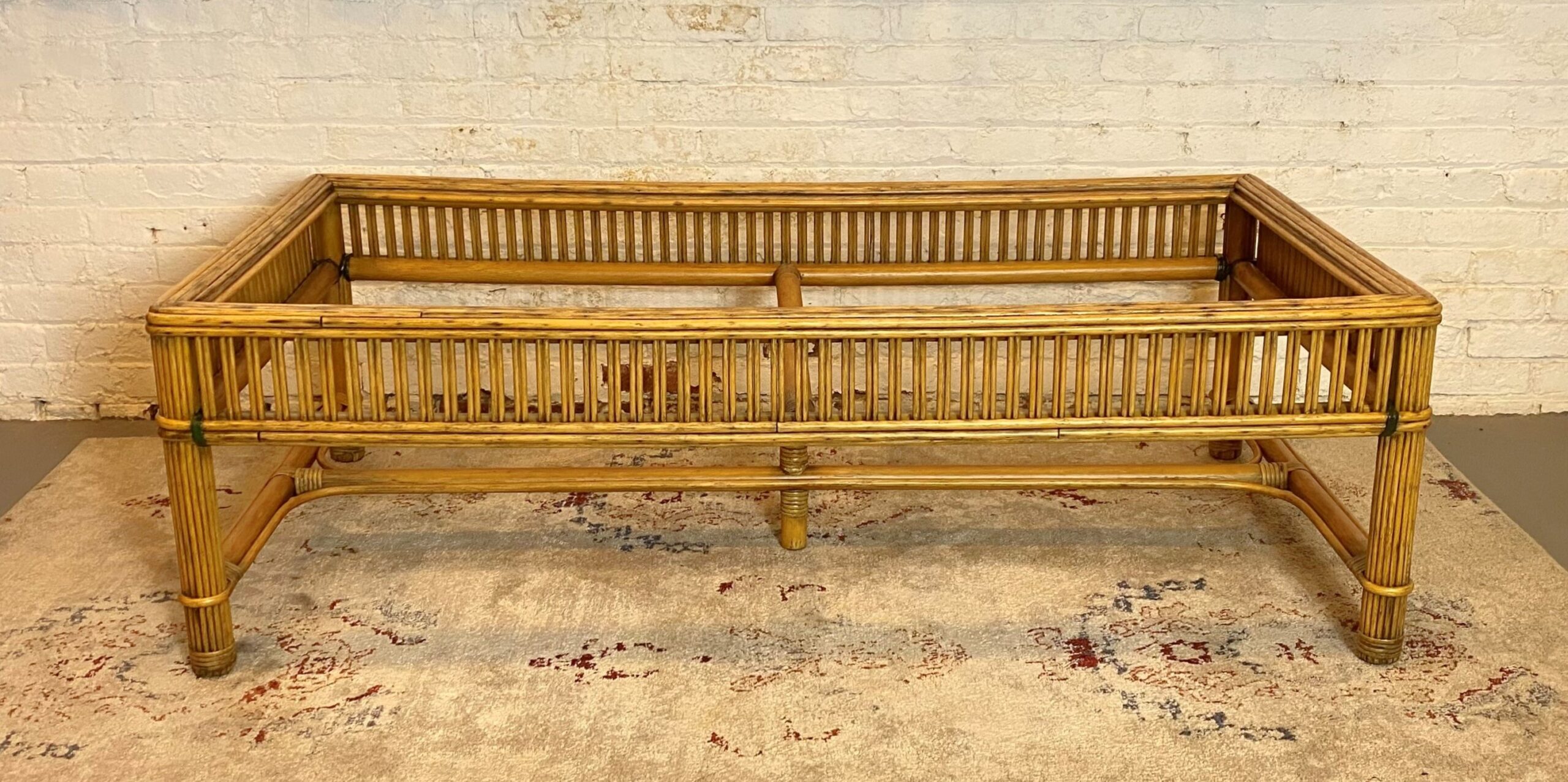 センターテーブル・ローテーブル Old Rattan Coffee Table Vintage Coffee Table As Is – Bielecky Brothers Inc.